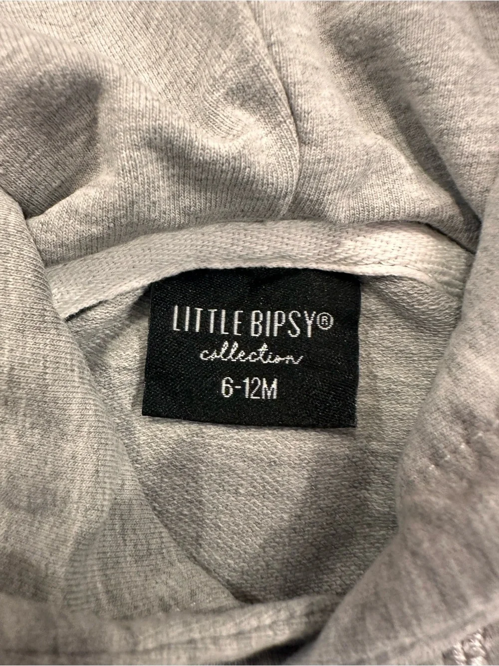 EUC Little Bipsy Short Sleeve Hoodie, Grey, 6-12 Months